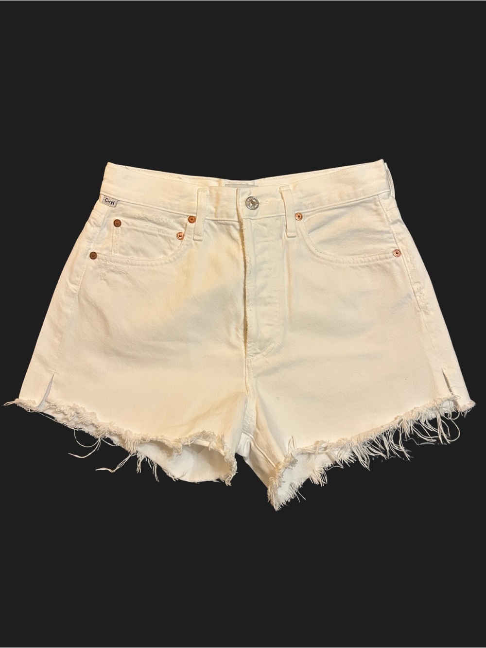 Citizens of Humanity white jean shorts